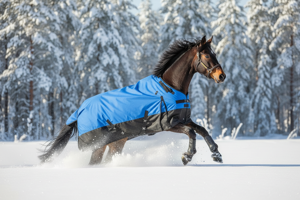 Horse from right side in Siberian winter